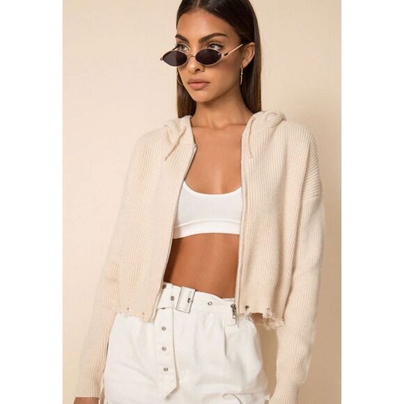 superdown Sweaters - Superdown Revolve Alina distressed hip hoodie